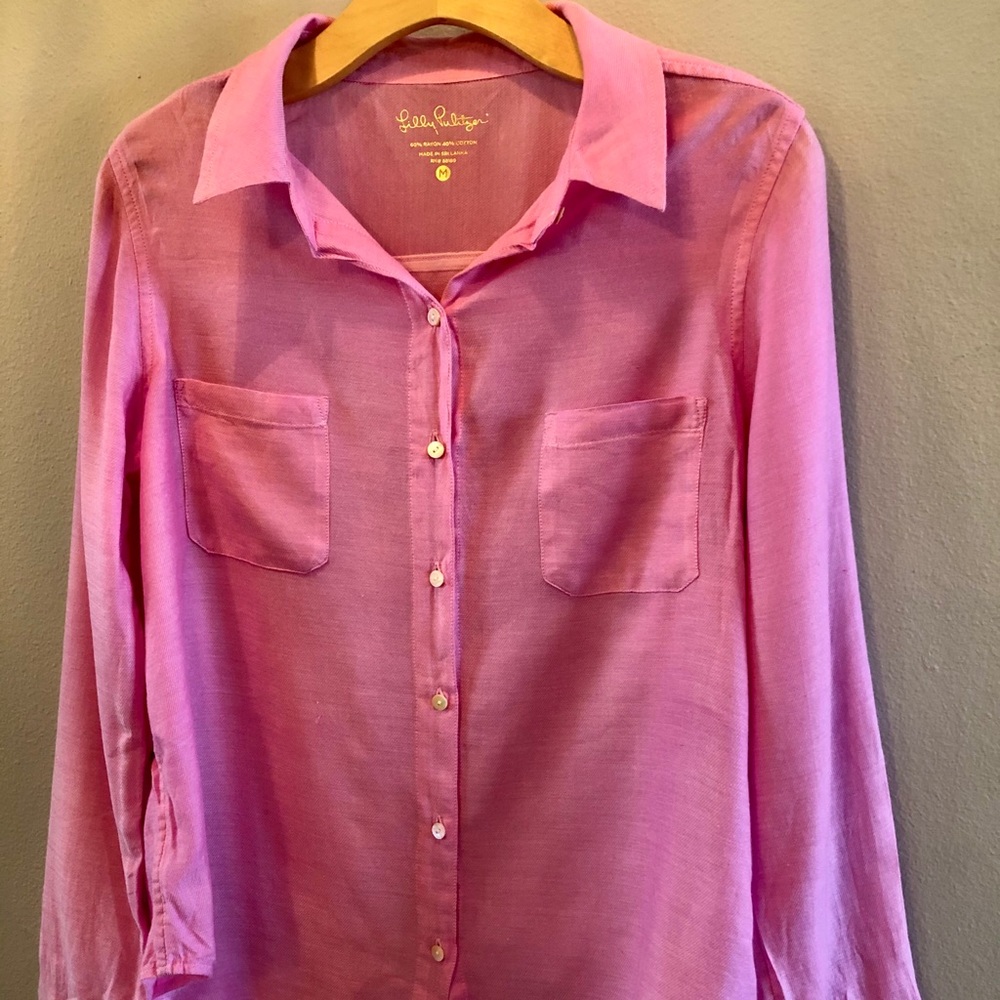 Lilly Pulitzer sea view linen top